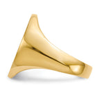14k 16.0x20.5mm Oval Closed Back Mens Signet Ring