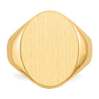 14k 16.0x20.5mm Oval Closed Back Mens Signet Ring