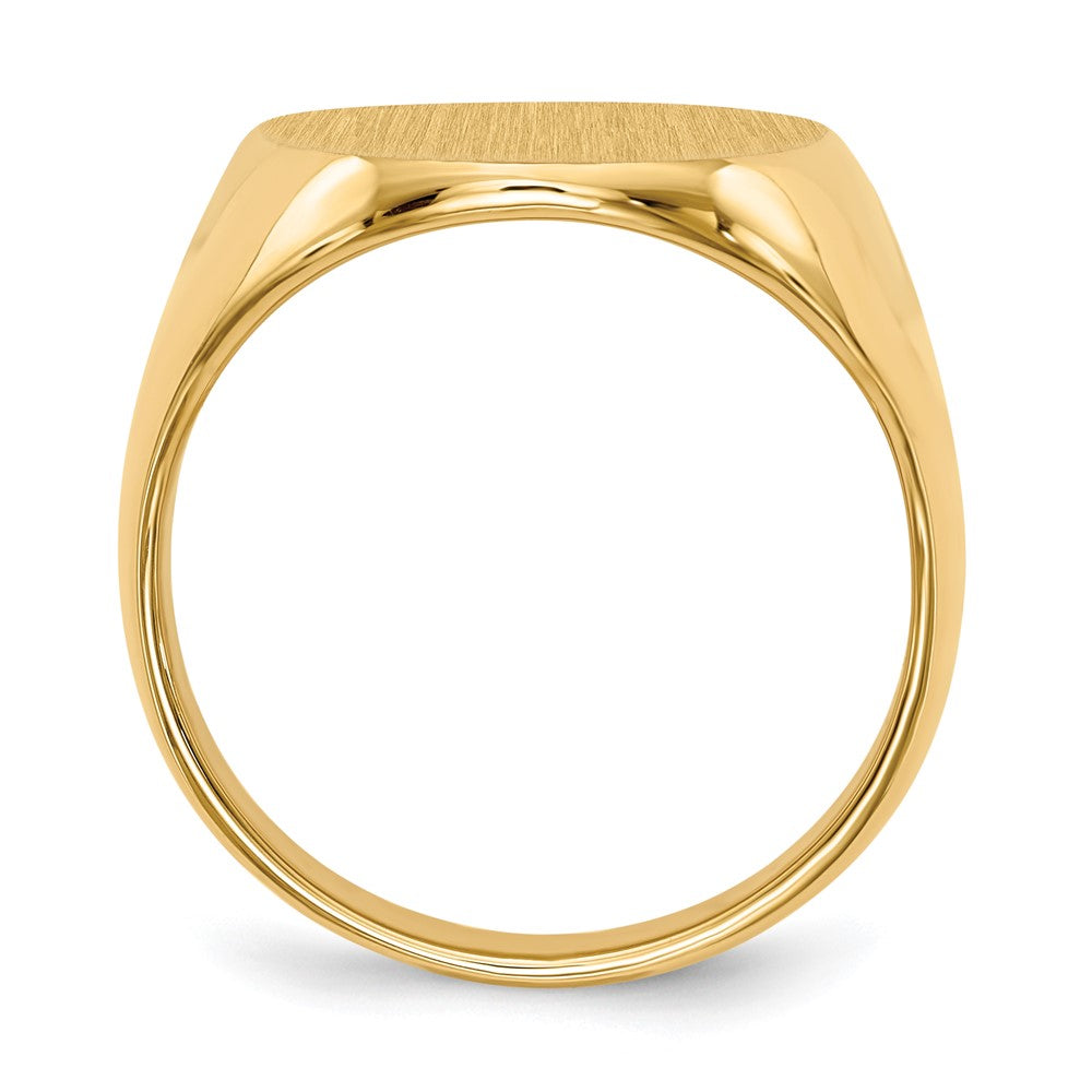 14k 16.0 x21.5mm Oval Closed Back Mens Signet Ring
