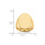 14k 16.0 x21.5mm Oval Closed Back Mens Signet Ring