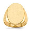 14k 16.0 x21.5mm Oval Closed Back Mens Signet Ring