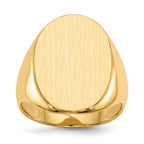 14k 16.0 x21.5mm Oval Closed Back Mens Signet Ring
