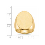 14k 19.0x26.5mm Oval Closed Back Mens Signet Ring