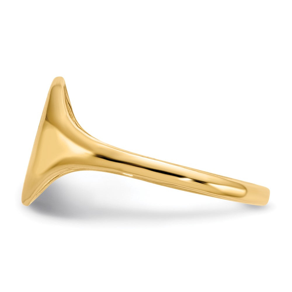 14k 8.5x10.0mm Oval Open Back Signet Ring