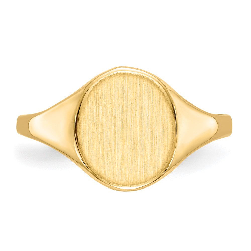 14k 8.5x10.0mm Oval Open Back Signet Ring