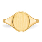 14k 8.5x10.0mm Oval Open Back Signet Ring