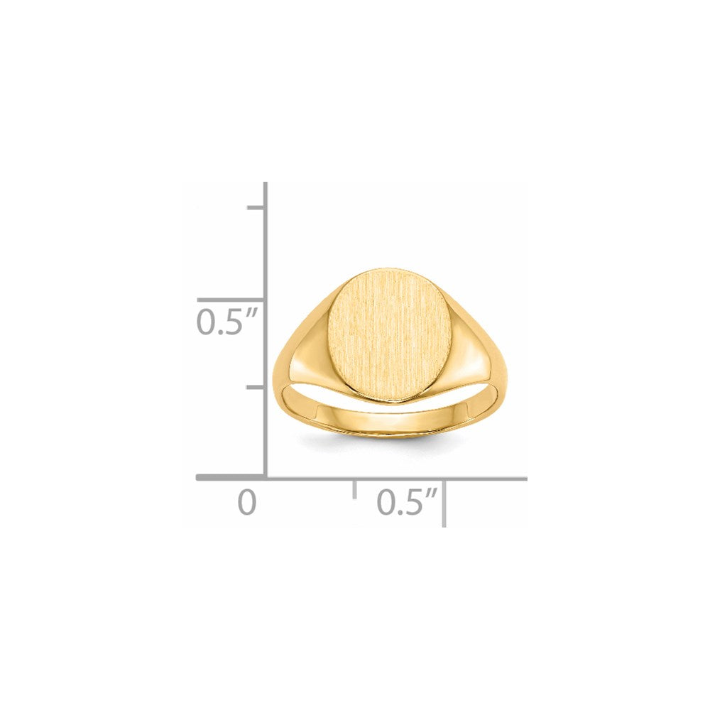 14k 9.5x11.0mm Oval Open Back Signet Ring