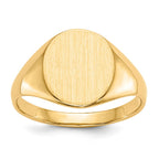 14k 9.5x11.0mm Oval Open Back Signet Ring