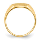 14k 11.0x12.5mm Oval Open Back Signet Ring