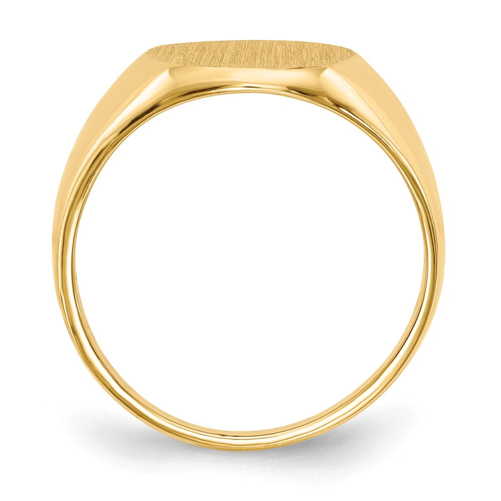 14k 11.0x12.5mm Oval Open Back Signet Ring