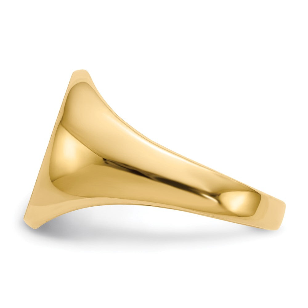 14k 11.0x12.5mm Oval Open Back Signet Ring