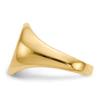 14k 11.0x12.5mm Oval Open Back Signet Ring