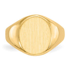 14k 11.0x12.5mm Oval Open Back Signet Ring