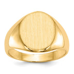 14k 11.0x12.5mm Oval Open Back Signet Ring