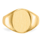 14k 11.5x13.5mm Oval Open Back Signet Ring