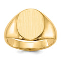 14k 11.5x13.5mm Oval Open Back Signet Ring