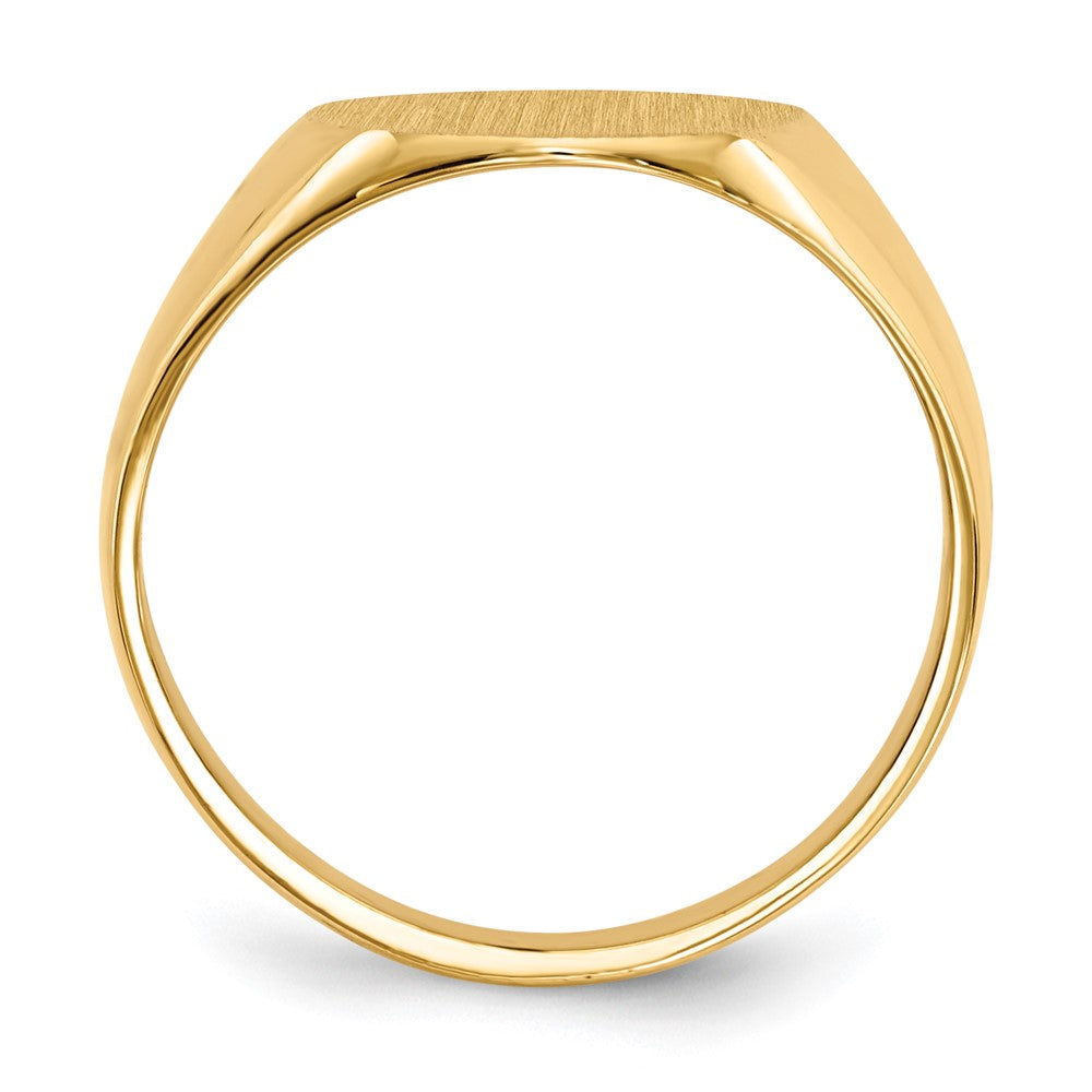 14k 11.5x13.0mm Oval Open Back Mens Signet Ring