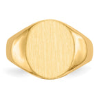 14k 11.5x13.0mm Oval Open Back Mens Signet Ring