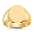 14k 11.5x13.0mm Oval Open Back Mens Signet Ring