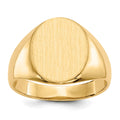 14k 12.5x16.0mm Oval Open Back Mens Signet Ring