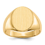 14k 12.5x16.0mm Oval Open Back Mens Signet Ring