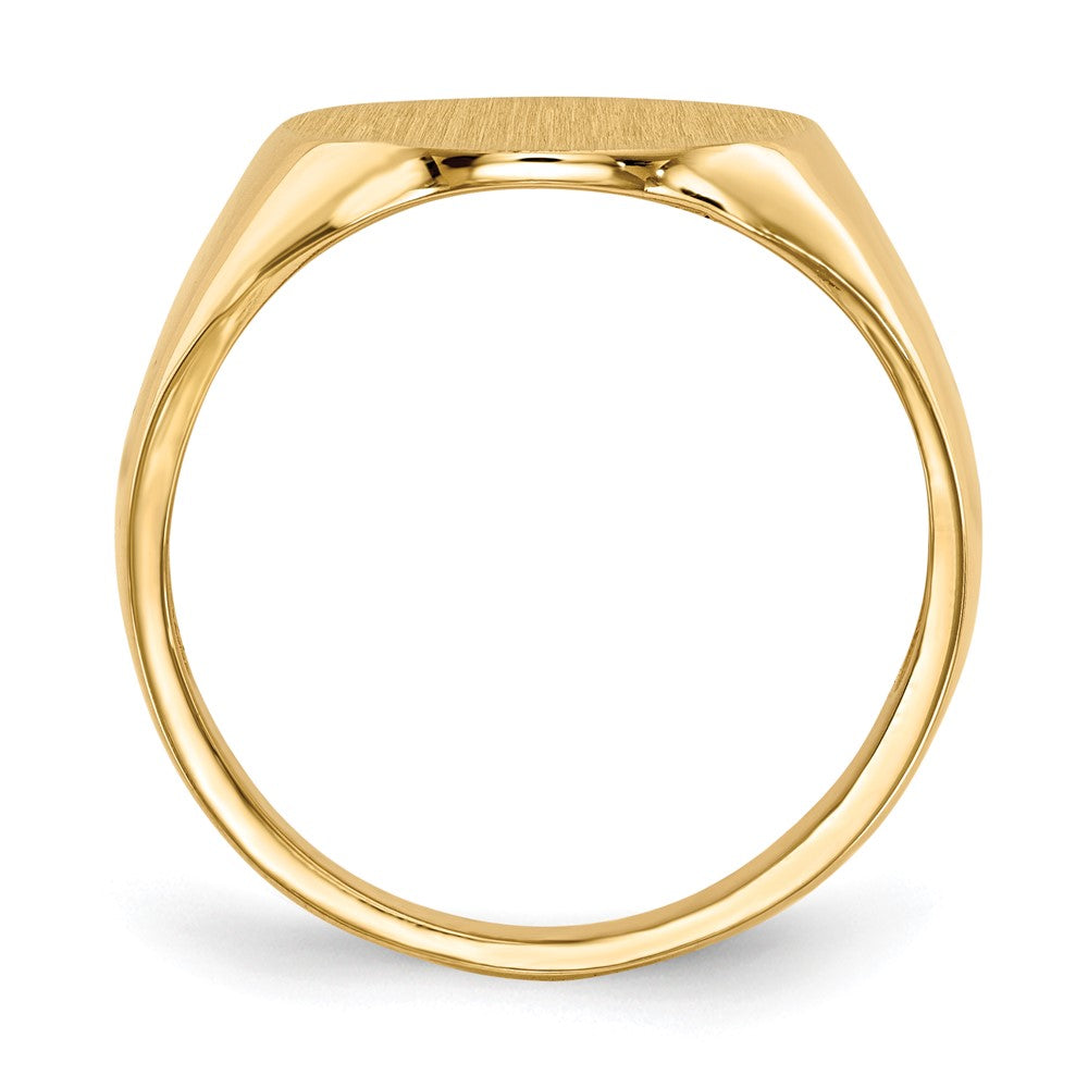 14k 14.0x18.0mm Oval Open Back Mens Signet Ring