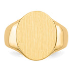 14k 14.0x18.0mm Oval Open Back Mens Signet Ring