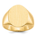 14k 14.0x18.0mm Oval Open Back Mens Signet Ring