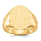 14k 14.0x18.0mm Oval Open Back Mens Signet Ring