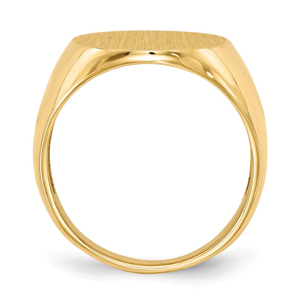 14k 16.0x20.5mm Oval Open Back Mens Signet Ring