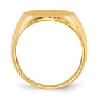 14k 16.0x20.5mm Oval Open Back Mens Signet Ring