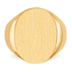 14k 16.0x20.5mm Oval Open Back Mens Signet Ring