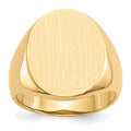 14k 16.0x20.5mm Oval Open Back Mens Signet Ring