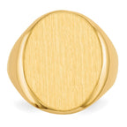 14k 16.5x20.0mm Oval Open Back Mens Signet Ring