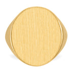 14k 18.0x22.0mm Oval Open Back Mens Signet Ring