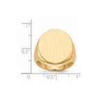 14k 18.0x22.0mm Oval Open Back Mens Signet Ring