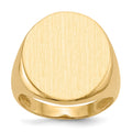 14k 18.0x22.0mm Oval Open Back Mens Signet Ring
