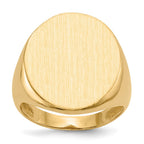 14k 18.0x22.0mm Oval Open Back Mens Signet Ring