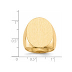 14k 19.0x26.5mm Oval Open Back Mens Signet Ring
