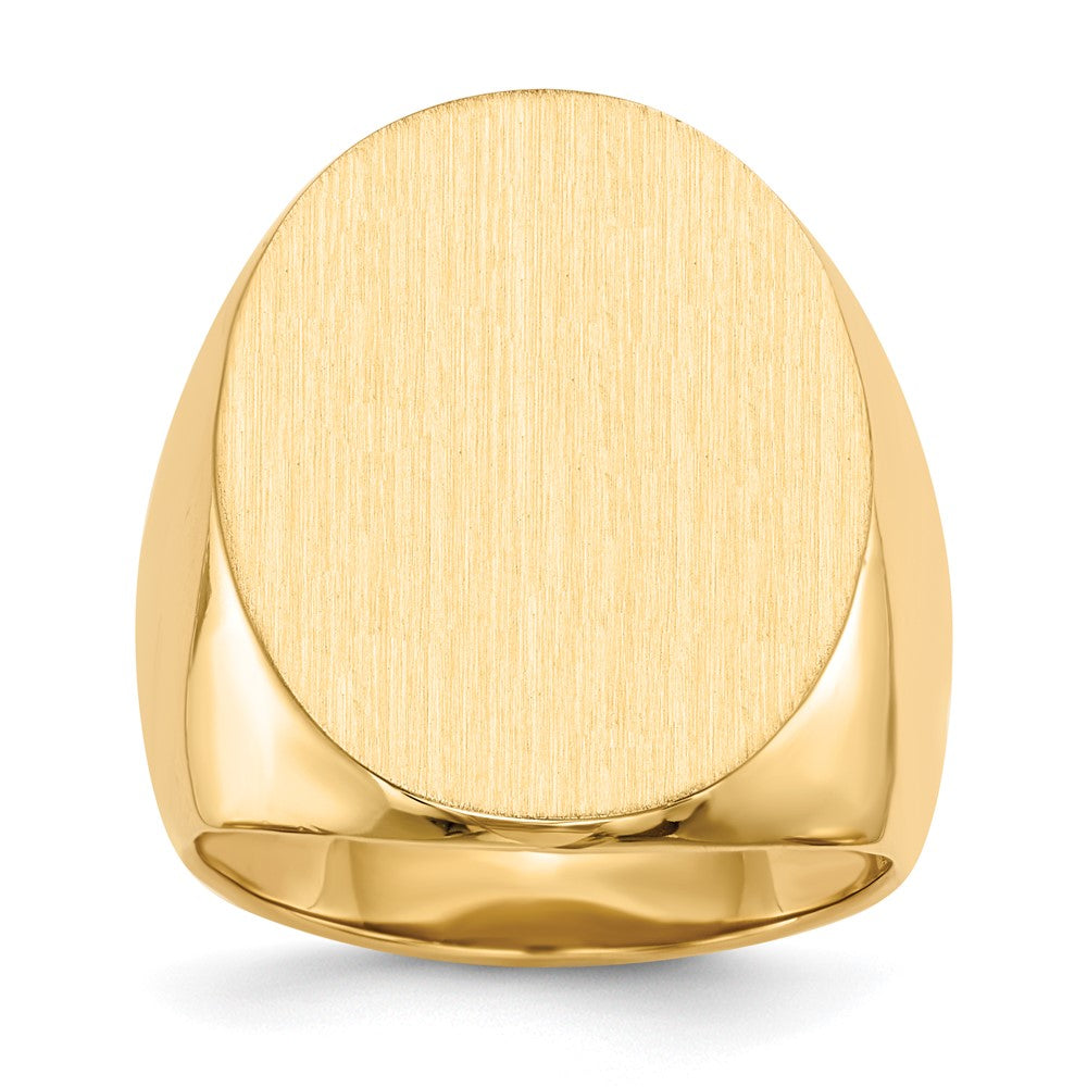 14k 19.0x26.5mm Oval Open Back Mens Signet Ring