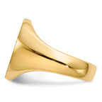 10k 17.5x14.0mm Oval Closed Back Mens Signet Ring