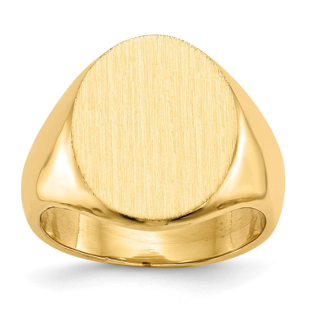 10k 17.5x14.0mm Oval Closed Back Mens Signet Ring