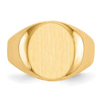 14k 12.0x14.5mm Oval Open Back Mens Signet Ring