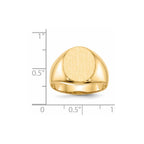 14k 12.0x14.5mm Oval Open Back Mens Signet Ring