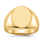 14k 12.0x14.5mm Oval Open Back Mens Signet Ring