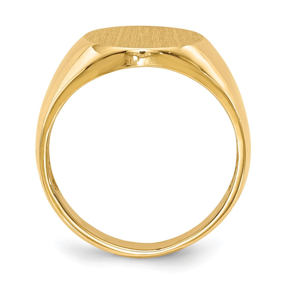 14k 13.5x15.0mm Oval Open Back Mens Signet Ring