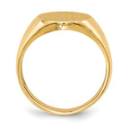 14k 13.5x15.0mm Oval Open Back Mens Signet Ring