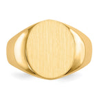 14k 13.5x15.0mm Oval Open Back Mens Signet Ring