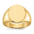 14k 13.5x15.0mm Oval Open Back Mens Signet Ring