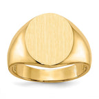 14k 13.5x15.0mm Oval Open Back Mens Signet Ring
